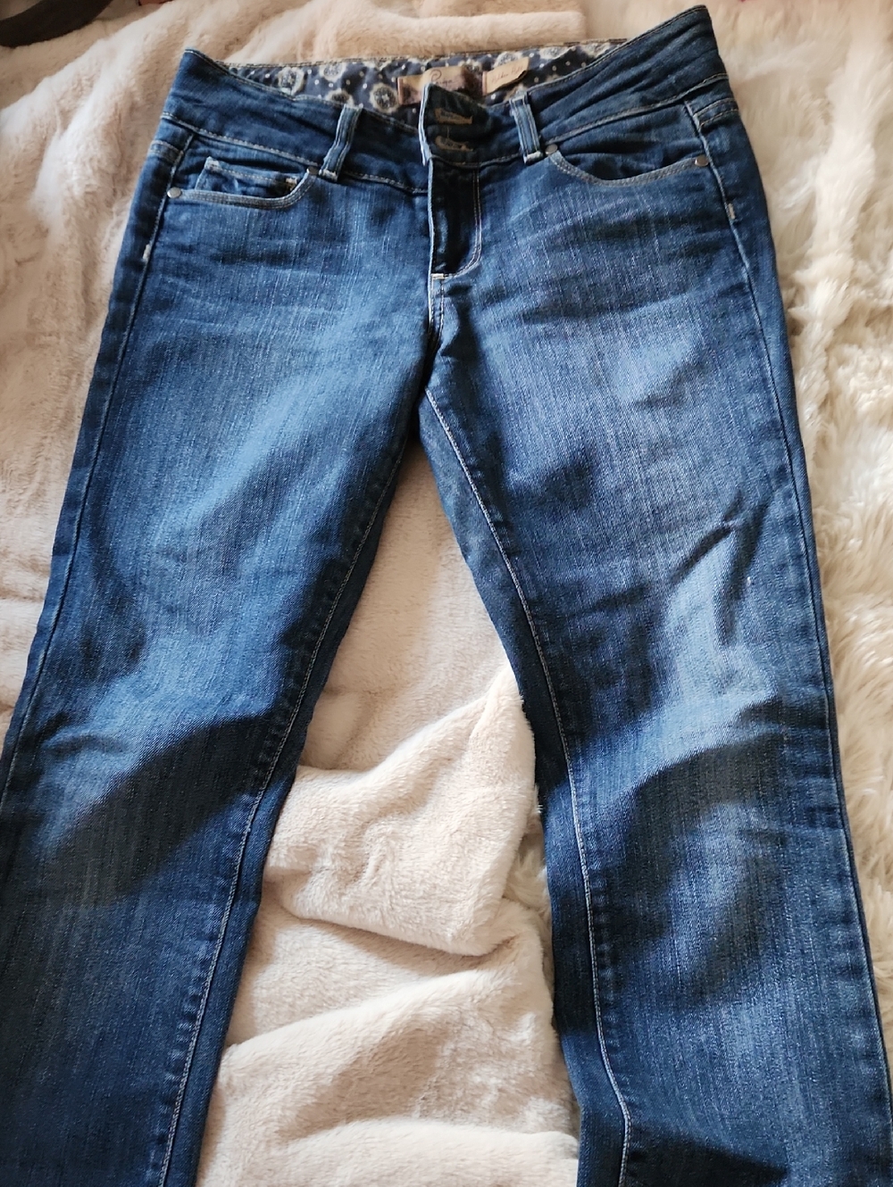 PAIGE Straight Leg Jeans in Medium Blue Wash